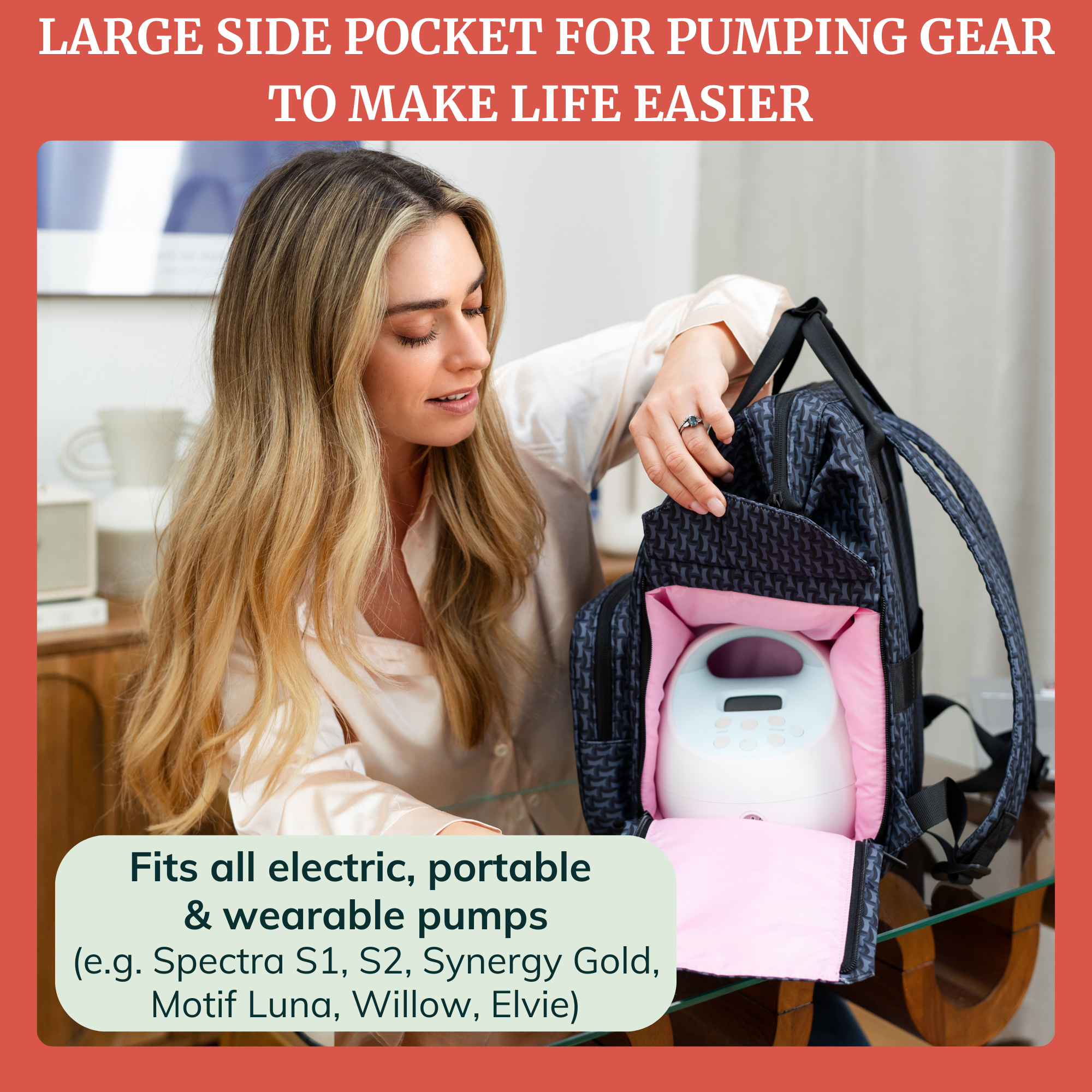 Breast pump bag backpack-chertsey
